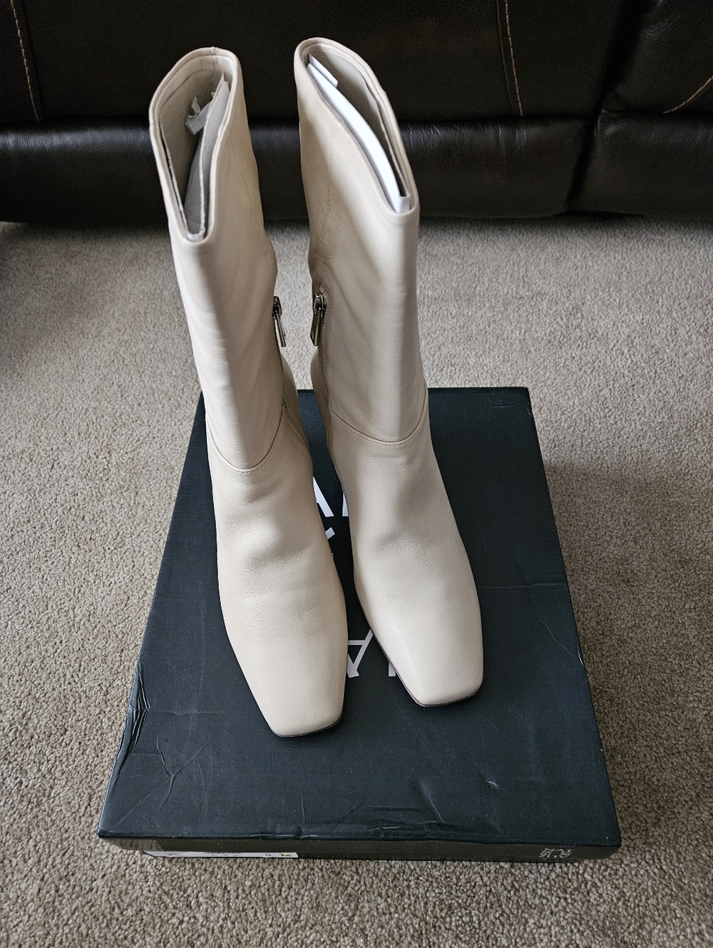 Mid-Calf Leather Boots